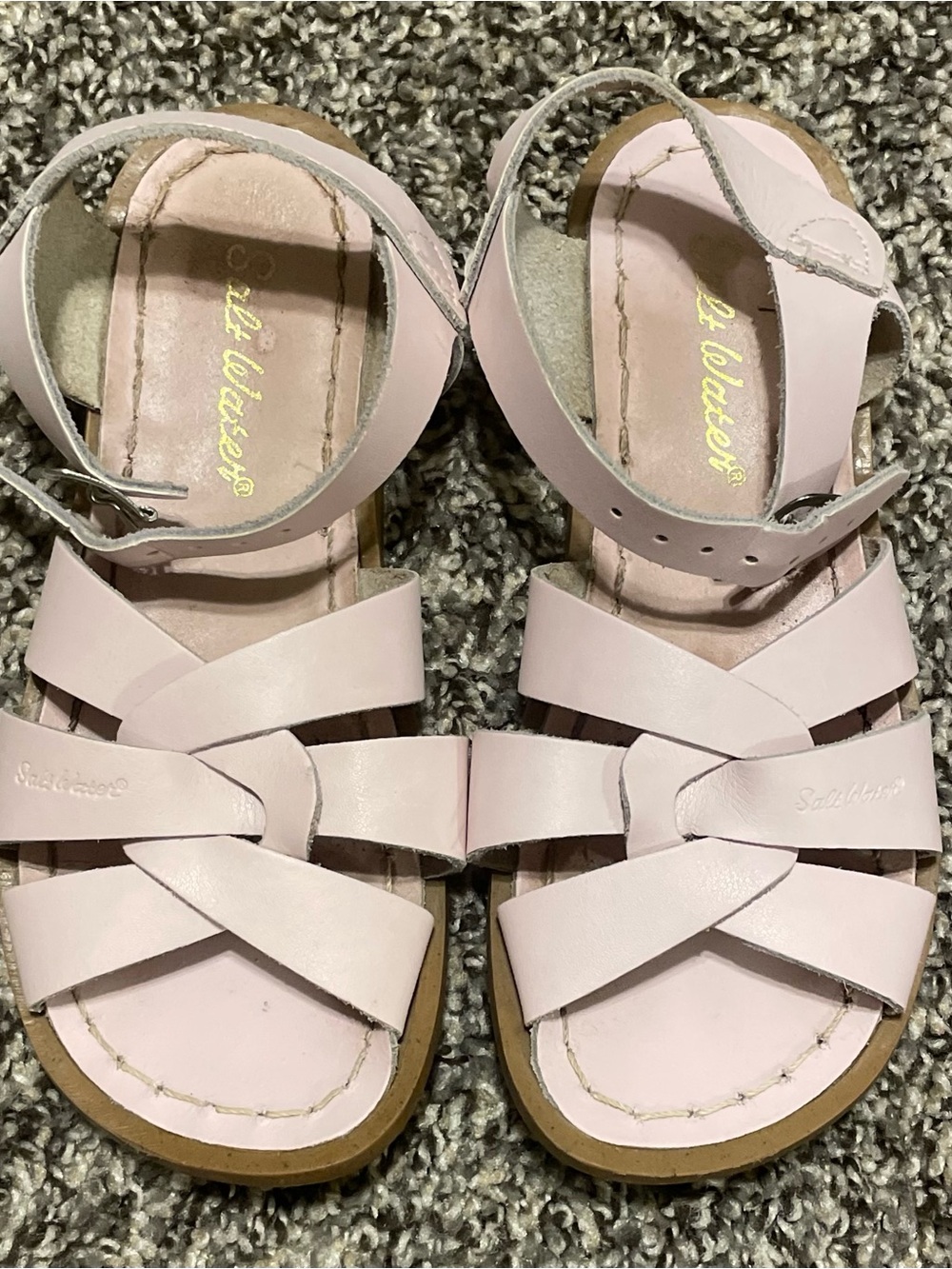 EUC Salt Water Sandals Girls Size 12 13 Pink Saltwater Leather Summer Shoes